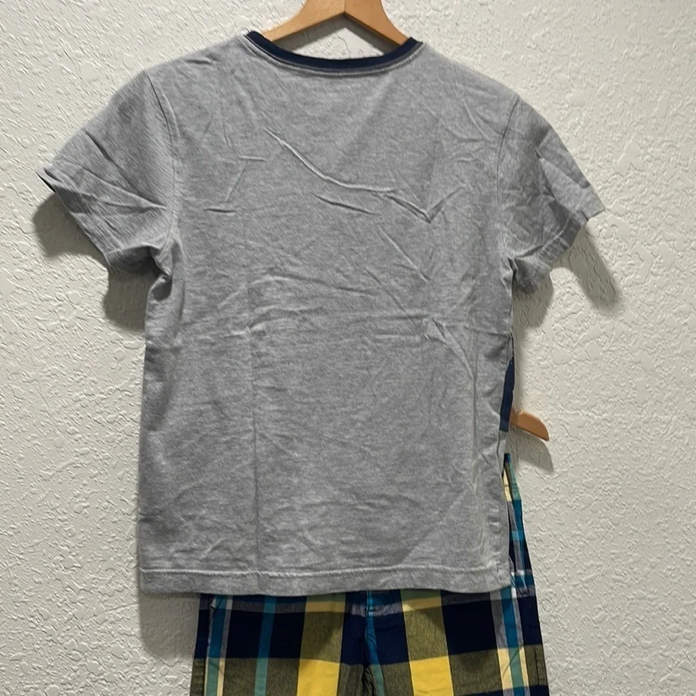 🦏Gymboree boys blue and gray set size L(10-12)GUC